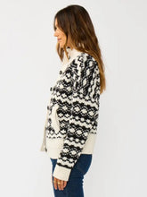 Geo Pattern Button Down Sweater Jacket