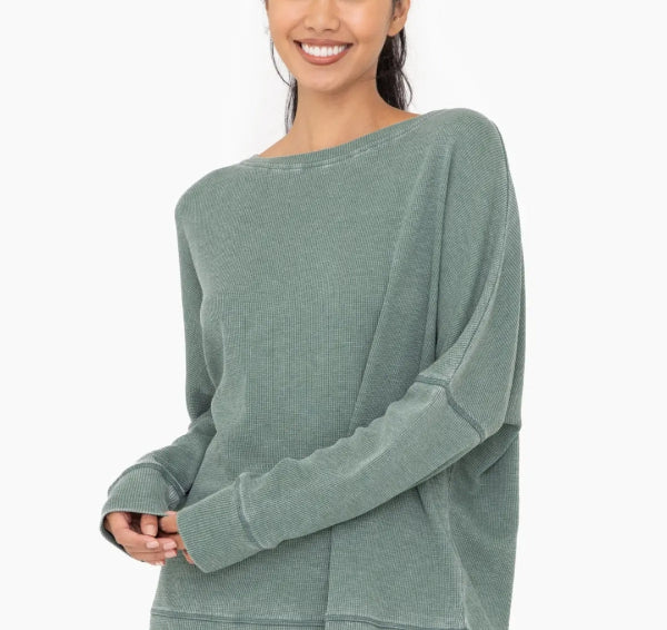 Waffle Roundneck Top