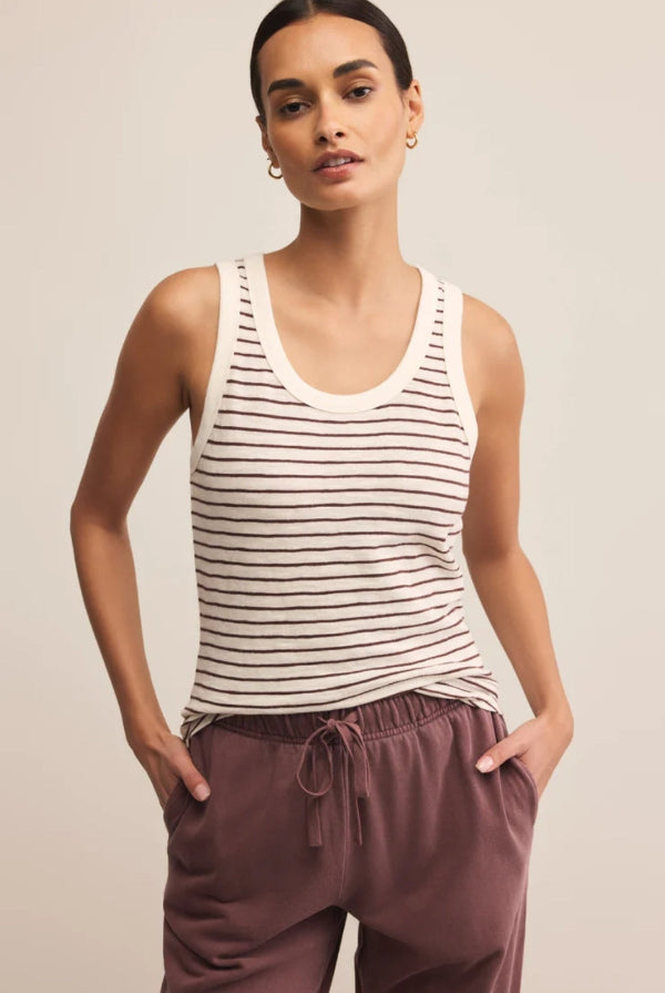 The Perfect Striped Tank Sandalwood