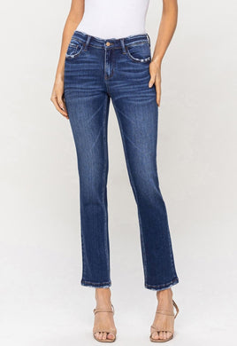 Mid Rise Slim Straight Ankle Length