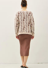 Cozy Floral Jacquard Sweater Top