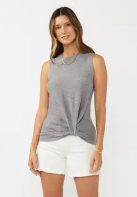 Ribbed Knot Front Sweater Tank