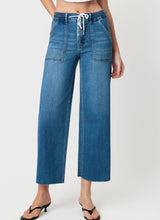 High Rise Super Soft Fabric Drawstring Baggy Wide Jean