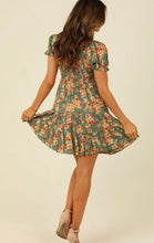 V Neck Smocked Bodice Short Sleeve Dress