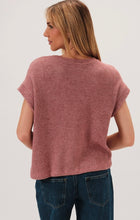 Crew Neck Cuffed Short Sleeve Top with Pocket