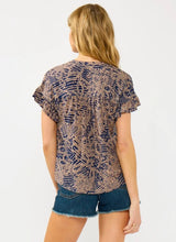 Shirred Yoke Button Front Top