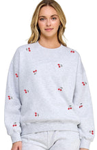 Fleece Relaxed Fit Sweatshirt With Cherry Emb