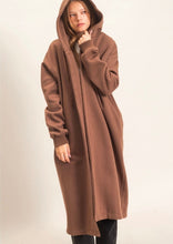 Oversized Hooded Open Front Coat