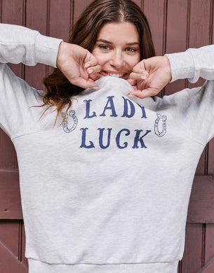 LADY LUCK GRAPHIC CREW SWEATSHIRT