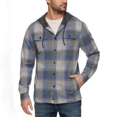 POSTON HERO HOODED KNIT FLANNEL SHIRT JACKET