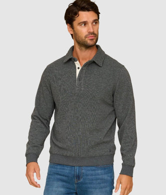 NEWTON FLEECED LS POLO