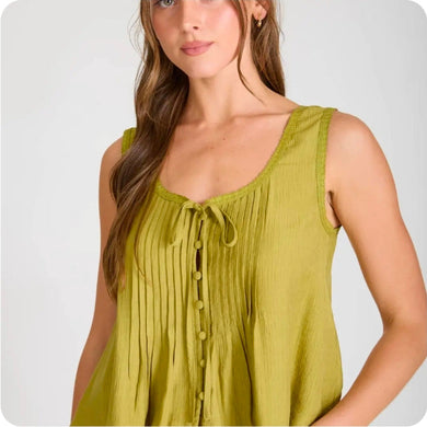 Lace Trim Front Tie Button Down