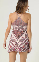 V Neck Smocked Bodice Racer Back Printed Short Dr