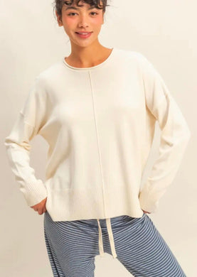 Round Roll Neck Drop Shoulder Sweater