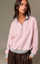 Darcy Striped Quarter Zip Sweatshirt