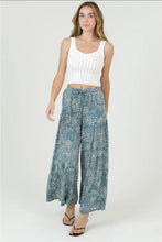 Printed Wide Leg Pants with Elastic Drawstring Waist