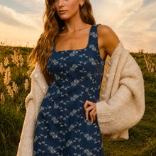 Floral Embroidery Denim Mini Dress