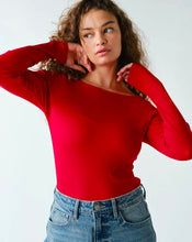 Barely There Boat Neck Micro-Ribbed Top