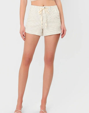 HIGH RISE DRAWSTRING STRIPED A LINE SHORTS