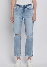 High Rise Distressed Straight Jean