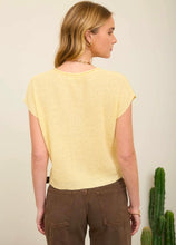 Split Neck Short Sleeve Knit Pullover