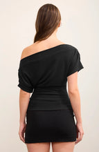 One-Shoulder Ruched Short Sleeve Knit Top