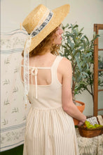 STRIPE SKIRT MIX MEDIA TANK MIDI DRESS | NATURAL