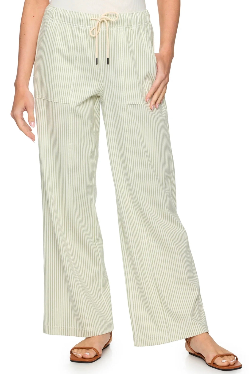 TRIANA RAILROAD WIDE LEG PULL ON PANT