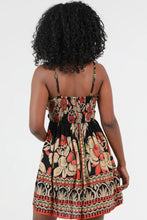 V Neck Printed Dress with Pockets