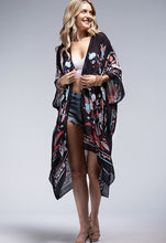 Leaf And Flower Print Kimono