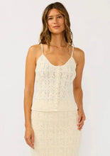 V Neck Button Front Pointelle Sweater Tank