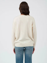 Solid Crewneck Front Seam Knit Sweater