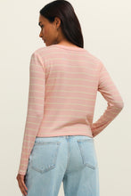 Ferris Henley Striped Top Washed Pink