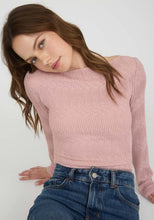 Boat Neck Long Sleeves Crochet Knit Top