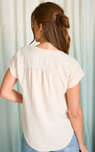 Cuffed Sleeve Button Down Lightweight Top