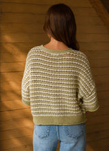 Stripe Short Sleeve Crochet Knit Cardigan