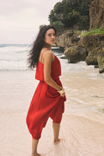 Fiore Crinkle Satin Tank Cabana Red