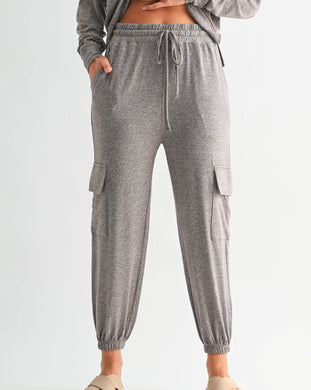 Brushed Hacci Cargo Lounge Jogger Pant Espresso