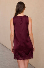 Satin Lace Hem Sleeveless Mini Dress