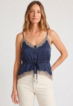 Lace-Trimmed Button-Front Cinched Cami