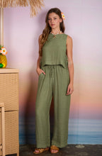 TEXTURED DRAWSTRING DETAIL WIDE LEG LOUNGE PANTS