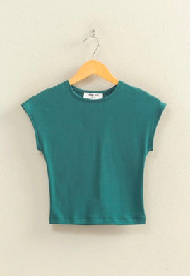 Fitted Cropped Cap Sleeve Top