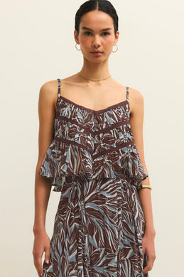 Casey Zinn Floral Tank Chocolate Cherry