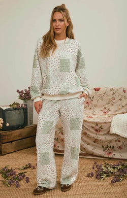 Multi-Floral Patchwork Quilted Lounge Pants