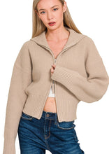 Collared Zip Up Sweater