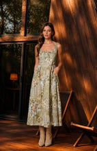 MULTI-PATTERN SLEEVELESS CORSET MIDI DRESS