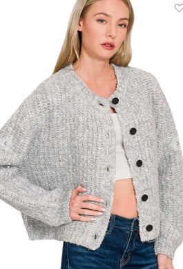 5 Button Wool Cardigan Sweater