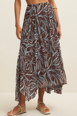 Vitoria Zinn Floral Maxi Skirt Chocolate Cherry