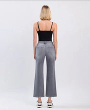 High Rise Ankle Slim Wide Leg Jeans