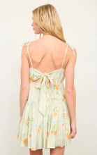 Floral Spaghetti Strap Tiered Back Tie Mini Dress